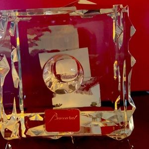 Baccarat solid crystal cube candle stick holder
